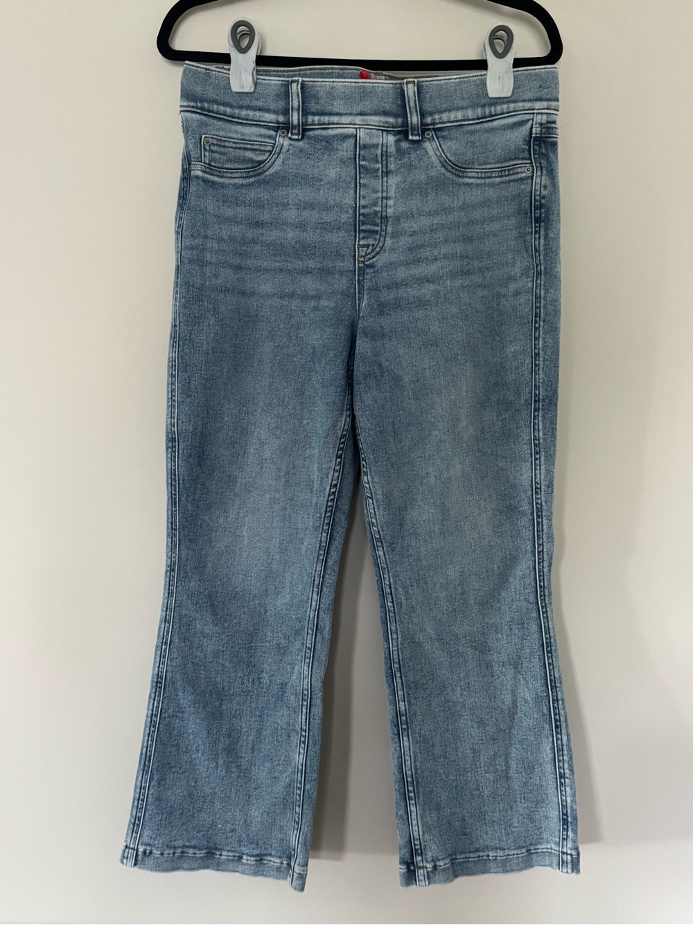 SPANX SPANXshape EveryWear Pull-On Wide Leg Cropped Jeans Blue LP Large Petite